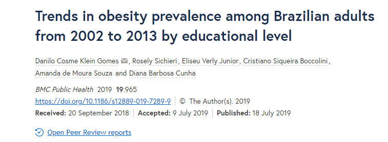 Trends in obesity prevalence among Brazilian adults from 2002 to 2013 by educational level