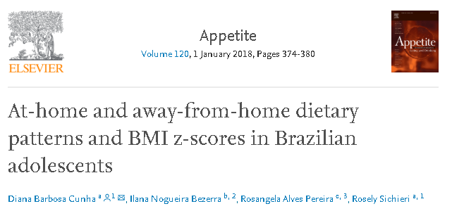 At-home and away-from-home dietary patterns and BMI z-scores in Brazilian adolescents.